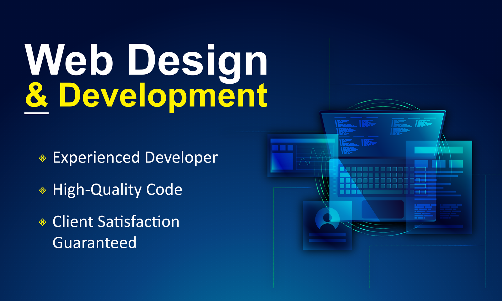 I will be your front end web developer using HTML,CSS,bootstrap and React js